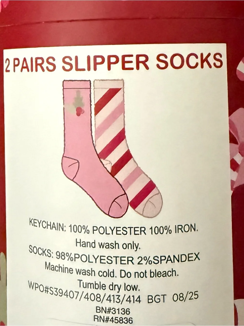 Plush Pink Nutcracker Slipper Socks - 2 Pairs